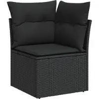 vidaXL Tuinbank Set 10 pcs Zwart poly rattan