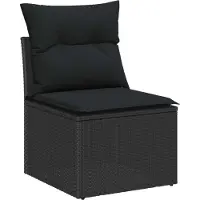 vidaXL Tuinbank Set 13 st 12-Aantal zitplaatsen Zwart poly rattan