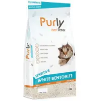 Purly Clumping White bentoniet kattenbakvulling - Sensitive 2 x 10 liter