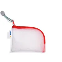 Herma A7 documententas met rits, waterdichte mini-tas met rits, afsluitbare kunststof documentenmap met rits, semi-transparant, 14 x 10 cm, rood