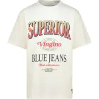 Vingino T-shirt wit Jongens Katoen Ronde hals Printopdruk - maat 116