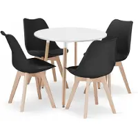 Leobert Set maaltijd - - Kami/Mark - Wit/Zwart - 80 cm - 5-delig