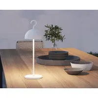 Sompex Tafellamp of hanglamp Hook | Led | Antraciet - indoor / outdoor / voor binnen en buiten met oplaadkabel USB - 2700-3000k - kleur in warm of koel wit instelbaar - Design accu(tafel)lamp