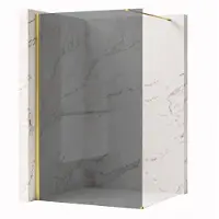 REA Flexi Grey - Douchewand - Gouden - 80 Gehard Glas 8 mm (Grijs) - 120X80X195cm