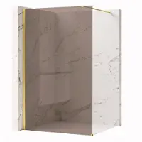 REA Flexi Brown - Douchewand - Gouden - 130 Rookbruin Glas 8 mm - 120X130X195cm