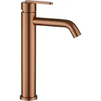 REA Ontario Hoog - Wastafelkraan - Geborsteld Koper - 14,5 X 4,5 X 30 Cm
