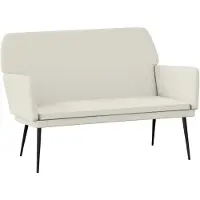 vidaXL Bankje 108x79x79 cm fluweel crèmekleurig