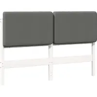 vidaXL Gestoffeerd hoofdbord met hoofdeinde Wit en Lichtgrijs 160 cm