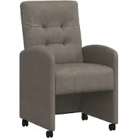 vidaXL Eetkamerstoelen met wielen 2 st Kunstleer Grijs 58 x 67 x 97 cm