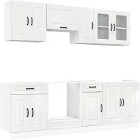 vidaXL 8-delig keukenkastenset Kalmar, hoogglanzwit, houtvezel