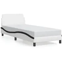 vidaXL Bedframe "Dover", wit en zwart, 90x200 cm, kunstleer