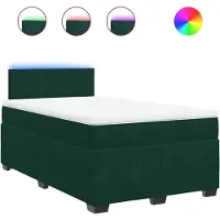 vidaXL Boxspring met matras fluweel donkergroen 120x200 cm