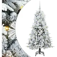 vidaXL Kunstmatige Hinged Kerstboom met 150 LED Wit 150 cm PE en PVC