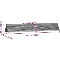 vidaXL Konijnenkooi zilver 650 x 100 x 85 cm Gegalvaniseerd staal