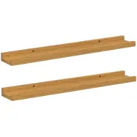 vidaXL Wandplank 2 st Beige 60 x 9 x 3 cm Bewerkt hout