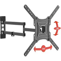 HomeShopXL Tv Muurbeugel Draaibaar En Kantelbaar 17–55 Inch Vesa 100x100 Tm 400x400 Monitor Wandbeugel Met Arm Zwart Metaal Max 35 Kg Uitschuifbaar 55–720 MM - 1 Stuks [39685B]