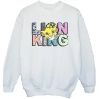 Disney Meisjes The Lion King Patroon Logo Sweatshirt (Wit)