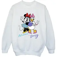 Disney Meisjes Minnie Mouse en Daisy Sweatshirt (Wit)