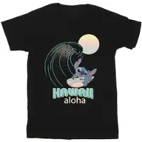 Disney Meisjes Lilo en Stitch Hawaii Katoenen T-Shirt (Zwart)