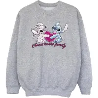 Disney Meisjes Lilo En Stitch Ohana Hart Met Engel Sweatshirt (Sportgrijs)