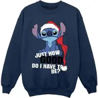 Disney Meisjes Lilo & Stitch Just How Good Sweatshirt (Marineblauw)