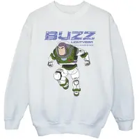 Disney Meisjes Lightyear Buzz Sprong naar Actie Sweatshirt (Wit)