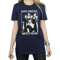 Disney Dames/Dames Elk Sprookje Heeft Een Schurk nodig Katoenen Vriendje T-shirt (Marineblauw)