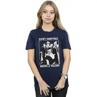 Disney Dames/Dames Elk Sprookje Heeft Een Schurk nodig Katoenen Vriendje T-shirt (Marineblauw)