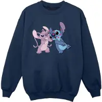 Disney Meisjes Lilo & Stitch Kusjes Sweatshirt (Marineblauw)