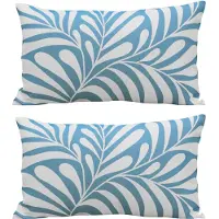 Oviala - Set van 2 rechthoekige lichtblauwe kussens 50 x 30 cm - Pipa