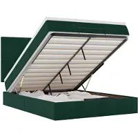 vidaXL Ottoman bed met matrassen en LED's 140x190cm fluweel