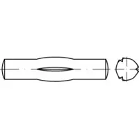 Toolcraft TO-5438160 Geleidepen met middenkerf 8 mm Staal 100 stuk(s)