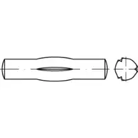 Toolcraft TO-5438190 Geleidepen met middenkerf 10 mm Staal 25 stuk(s)