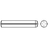 Toolcraft TO-5437644 Cilindrische kerfstift 8 mm Staal 100 stuk(s)