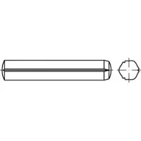 Toolcraft TO-5437716 Cilindrische kerfstift 10 mm Staal 25 stuk(s)