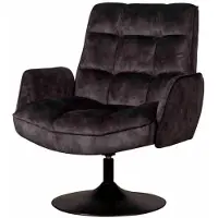 Tower Living Draaifauteuil Tropea - Donkergrijs Stof - Met Armleuning - 87x83x95cm