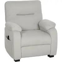 HOMCOM -Elektrische relaxfauteuil - Fluweel (100% polyester) - 96x90x103cm - Crème