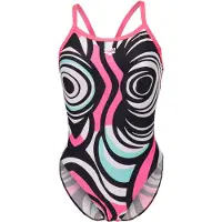 Arena Badpak 'Illusion' royal blue/koningsblauw / pink / zwart / wit