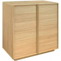 Sweeek - Laag kastje houtlook 2 deuren 4 compartimenten - l 80 x d 43 x h 85cm - kuba