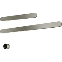 Hotbath &MORE set van 2 rails RASS80 SOFT SQUARE 80 en RASS50 SOFT SQUARE 50 cm met separate schakelaar Geborsteld Nikkel (Exclusief inbouwdeel)