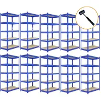 Monster Racking 10x Q-Rax stellingkast 200kg per plank, 120x182x50cm, blauw, boltloos