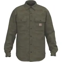 Carhartt Rugged Flex Canvas Fleece, shirt/textiel jasje ,Donkergroen/Olijf (Gp5) ,L