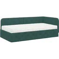 vidaXL Hoek Bed Frame Donkergroen 90 x 200 cm Fluweel