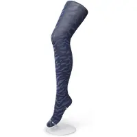 Bonnie Doon Dames Panty met Zebra Print 100 Denier maat L/XL Blauw - Uitstekend Draagcomfort - Zebraprint - Dierenprint - Gladde Naden - Perfecte Pasvorm - Bering Sea - BP211902.131