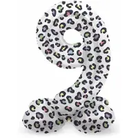 Folat - Staande folieballon Cijfer 9 Bright Panther - 72 cm