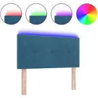vidaXL LED Hoofdbord met LED-stripverlichting Blauw 80 cm Fluweel