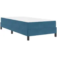 vidaXL Boxspring bed met matras Donkerblauw 90 x 200 cm Stof