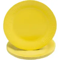 PROnappe kartonnen borden rond 230mm geel, 20 stuks