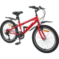 vidaXL Kinderfiets 24 Inch 6-Speed voor 8-12 jaar oud Rood