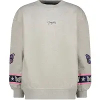 Vingino sweater met backprint grijs melange Backprint - maat 128